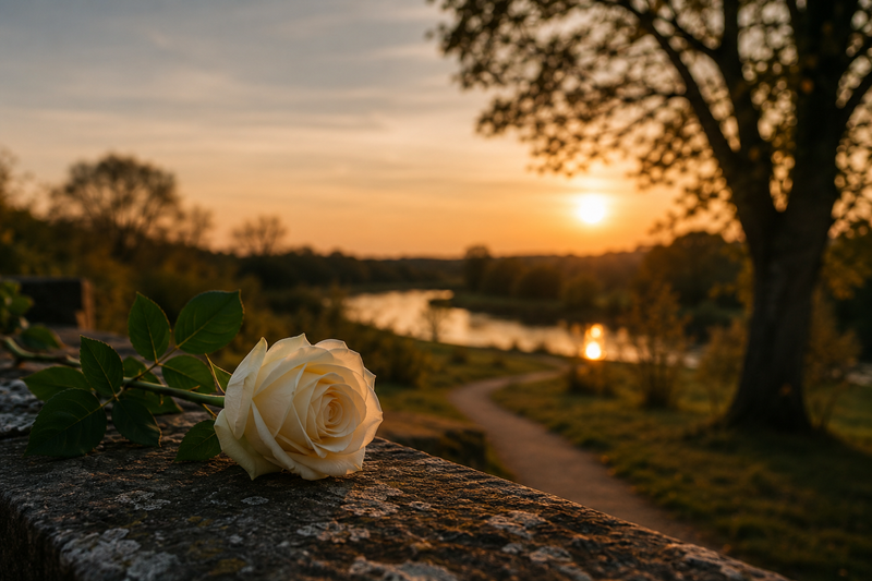 Rose auf Mauer